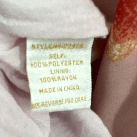 Champagne Strawberry Tiered Maxi Dress size Small Off Shoulder Long Sleeve Flora - Picture 15 of 16